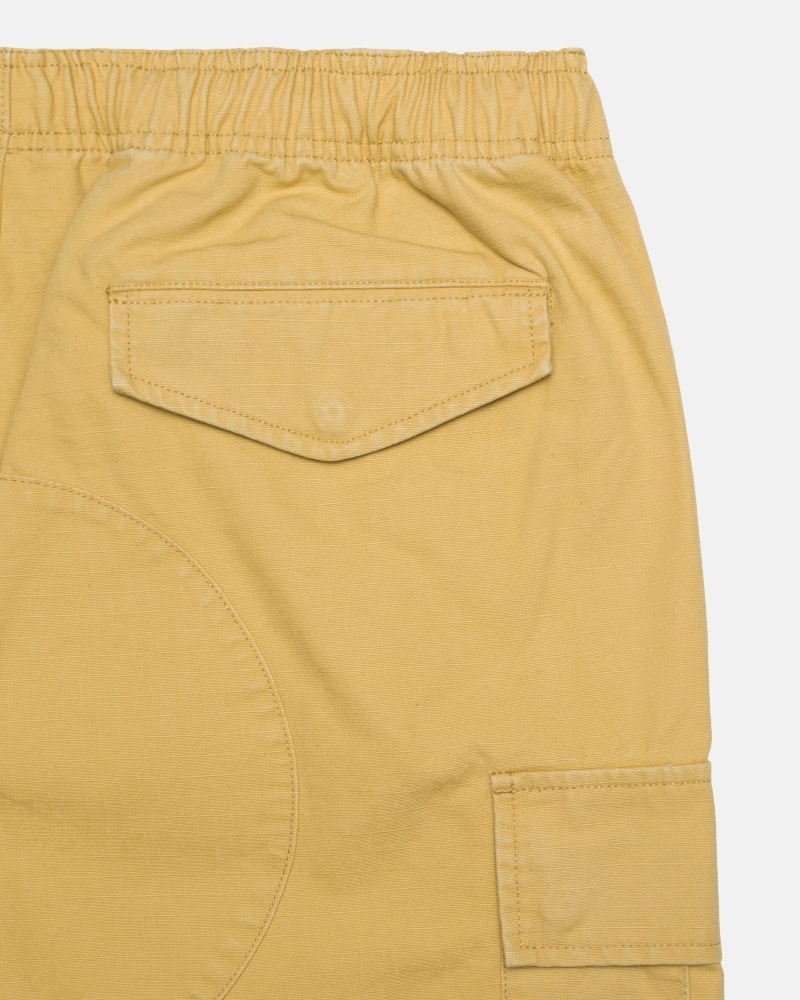 Dark Yellow Stussy Ripstop Cargo Men's Shorts | USA000669