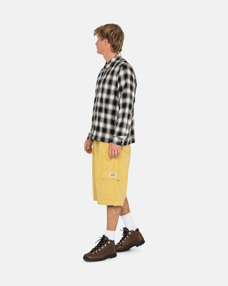 Dark Yellow Stussy Ripstop Cargo Men's Shorts | USA000669