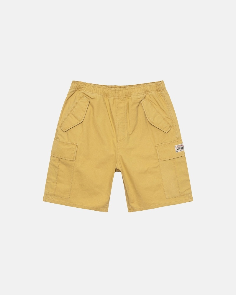 Dark Yellow Stussy Ripstop Cargo Men\'s Shorts | USA000669