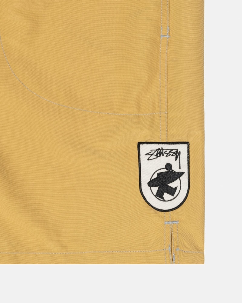 Dark Yellow Stussy Surfman Patch Men's Shorts | USA000705