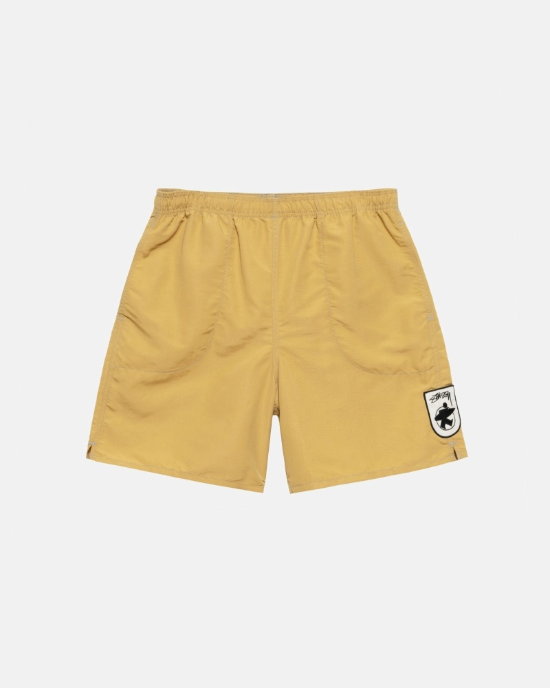 Dark Yellow Stussy Surfman Patch Men\'s Shorts | USA000705