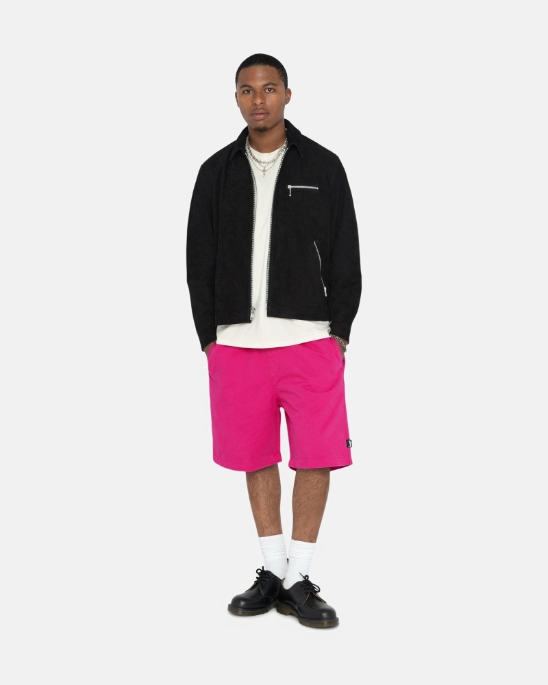 Fuchsia Stussy Brushed Men's Shorts | USA000633