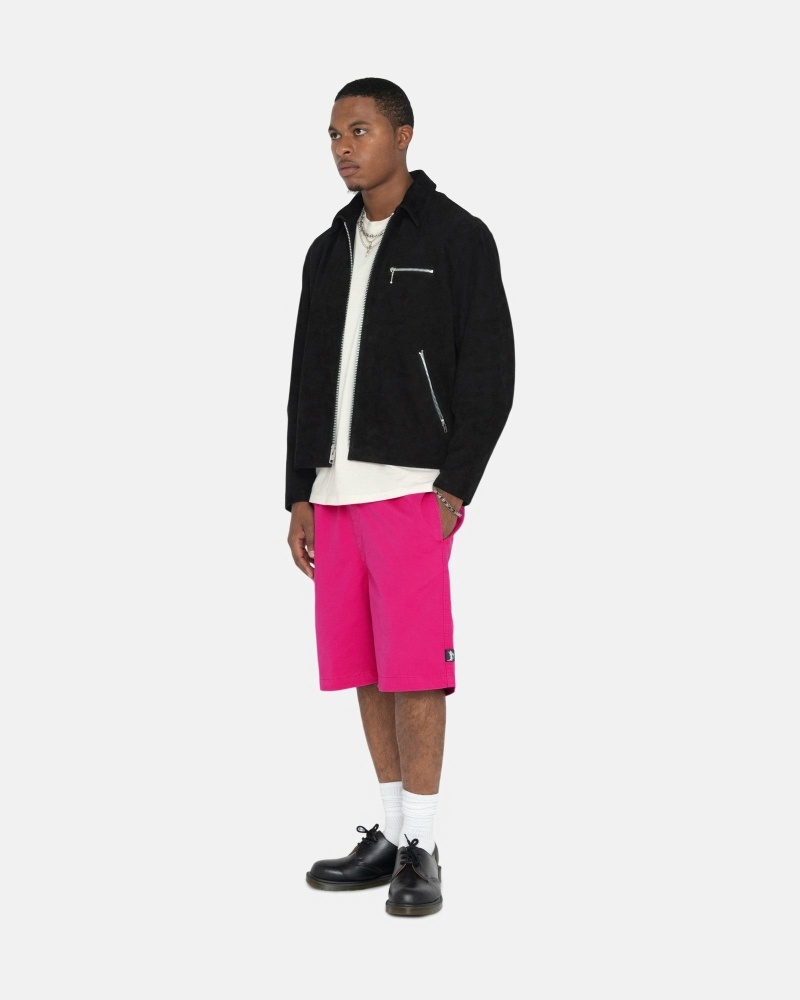 Fuchsia Stussy Brushed Men's Shorts | USA000633