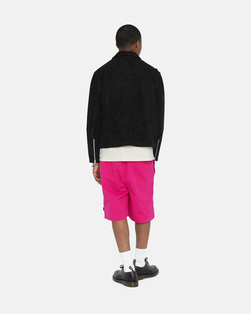 Fuchsia Stussy Brushed Men's Shorts | USA000633