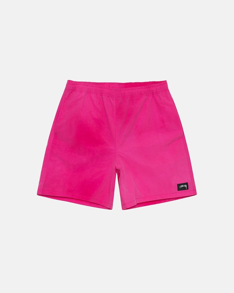 Fuchsia Stussy Wave Dye Nylon Short Men\'s Shorts | USA000712