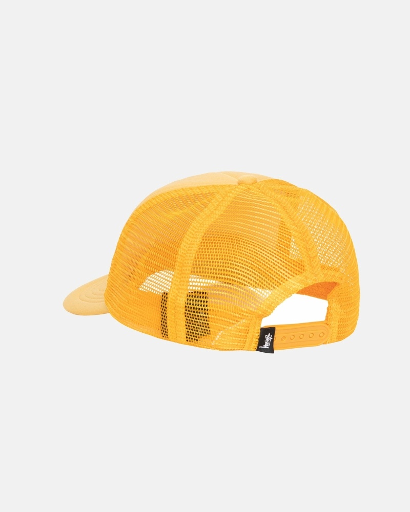 Gold Stussy Big Basic Trucker Men's Caps | USA000402