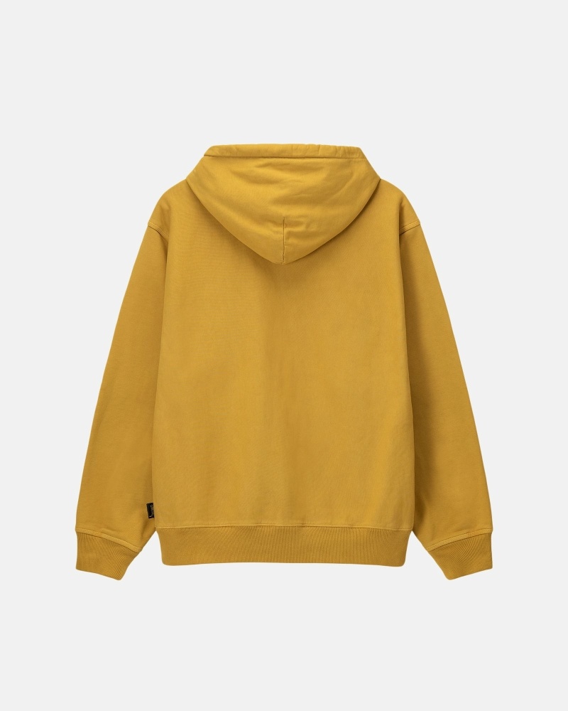 Gold Stussy Pigment Dyed Fleece Men's Hoodies | USA000054