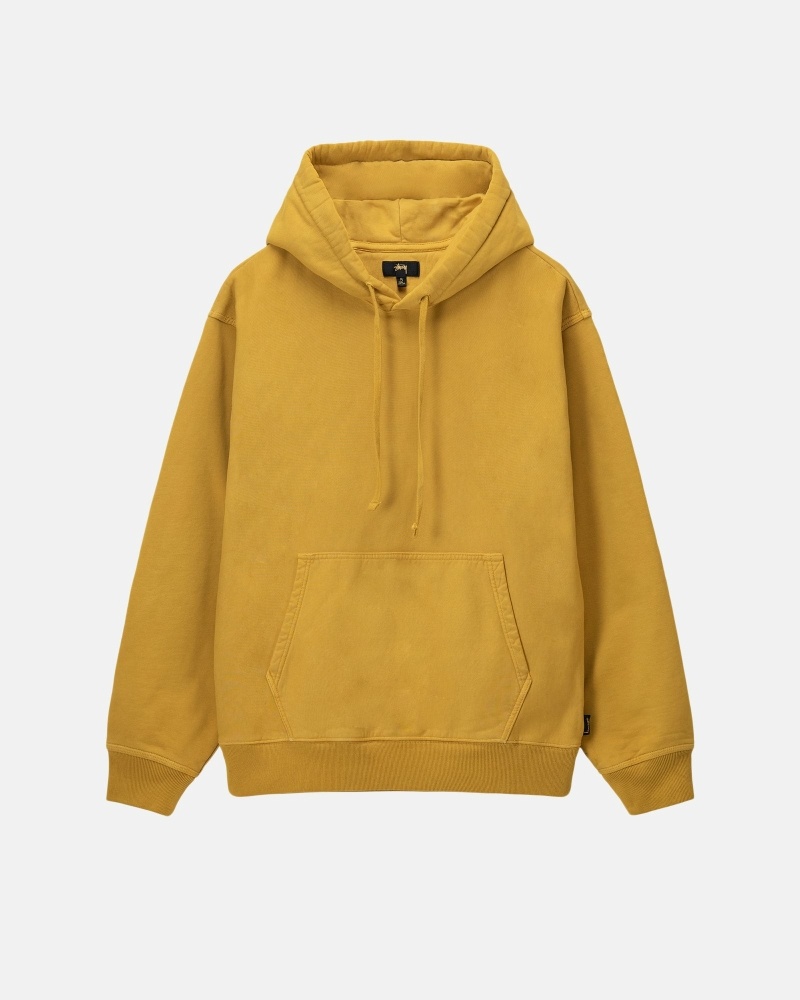 Gold Stussy Pigment Dyed Fleece Men\'s Hoodies | USA000054