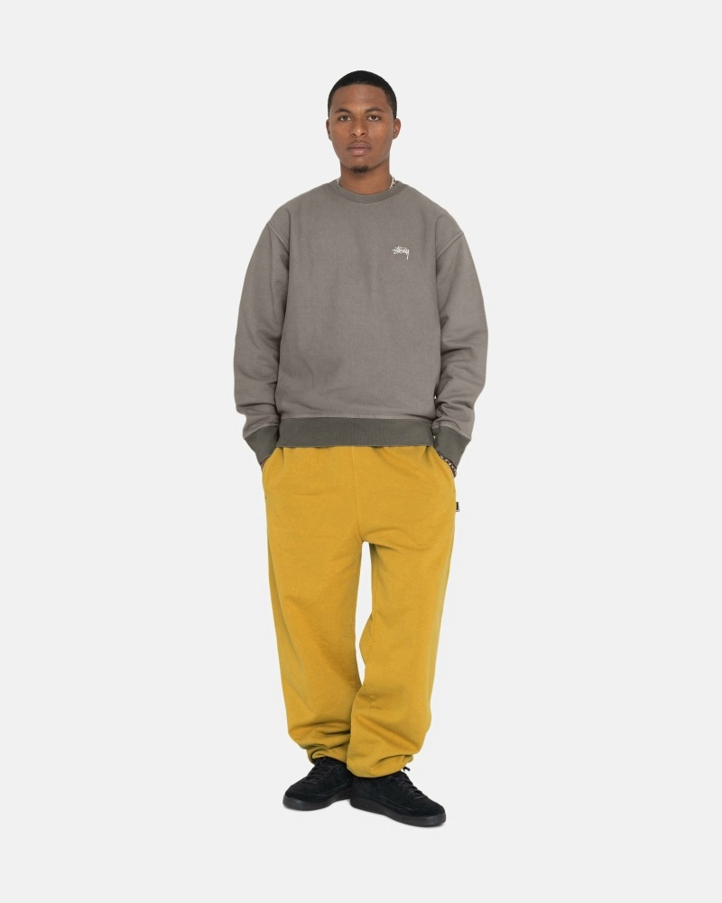 Gold Stussy Pigment Dyed Men's Fleece Pants | USA000572