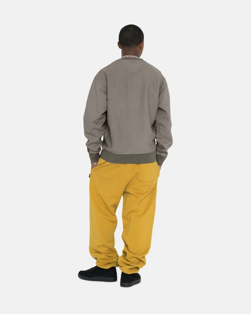 Gold Stussy Pigment Dyed Men's Fleece Pants | USA000572