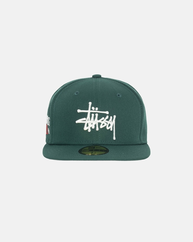 Green Stussy Authentic New Era Men\'s Caps | USA000376