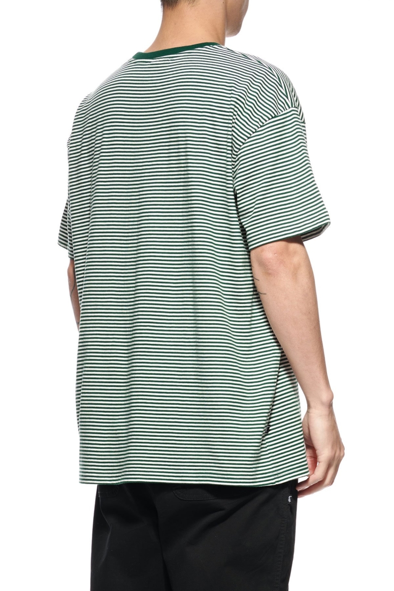 Green Stussy Authentic Yarn Dye SS Pocket Men's T Shirts | USA000097