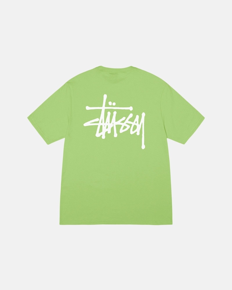 Green Stussy Basic Men\'s T Shirts | USA000108