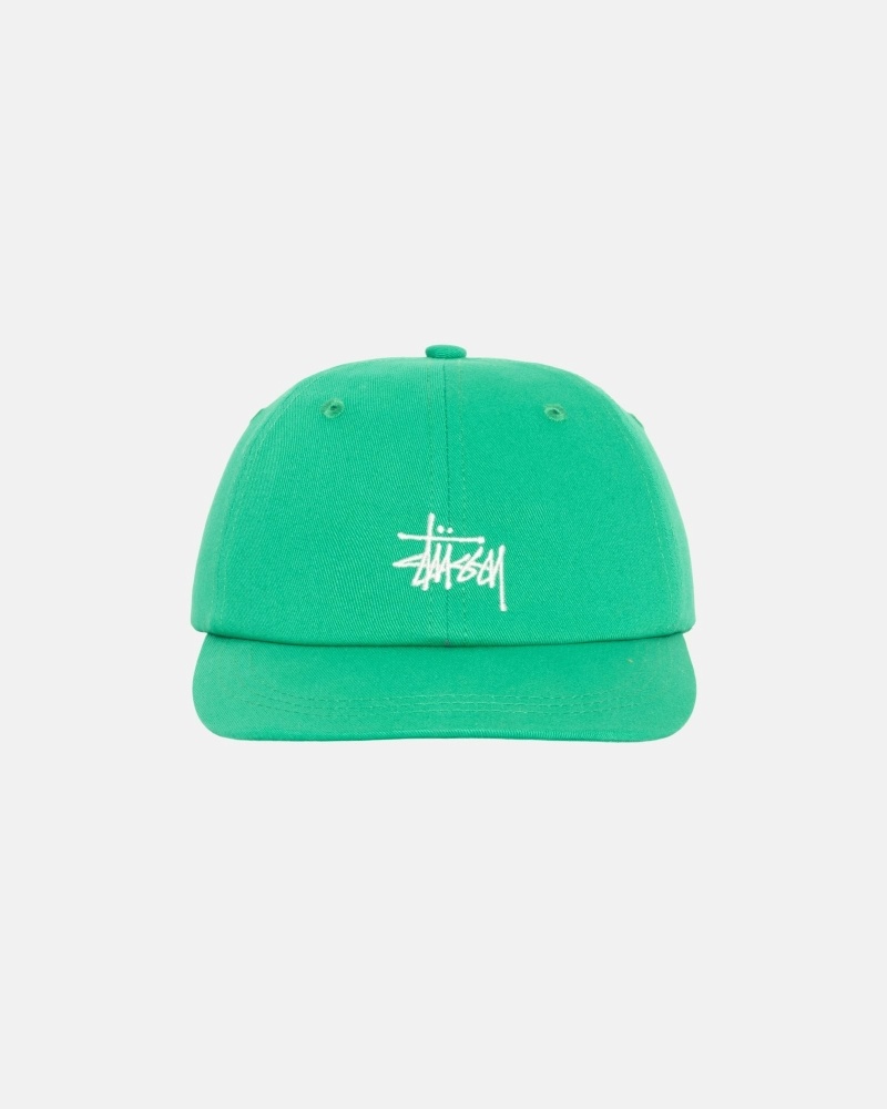 Green Stussy Basic Stock Low Pro Men\'s Caps | USA000391