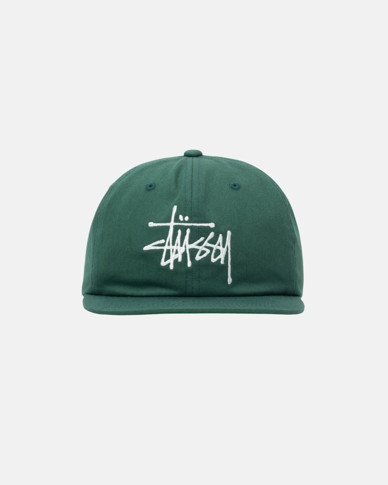 Green Stussy Basic Strapback Men\'s Caps | USA000397