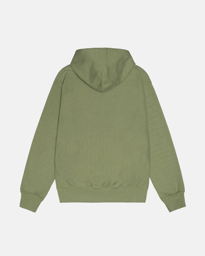 Green Stussy Block Sport Pigment Dyed Men's Hoodies | USA000021