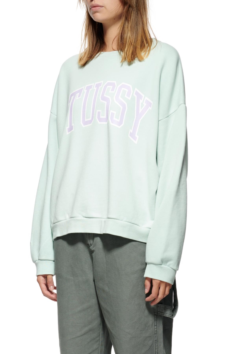 Green Stussy Campus OS Crew Women's Sweaters | USA000822