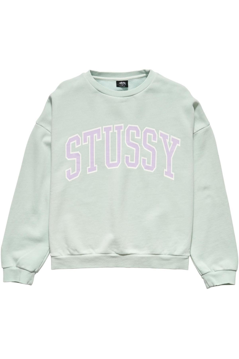 Green Stussy Campus OS Crew Women\'s Sweaters | USA000822