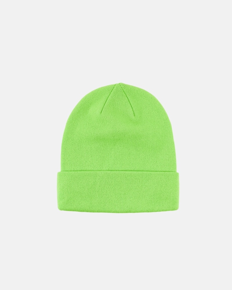 Green Stussy Crown Jacquard Cuff Men's Beanie | USA000423