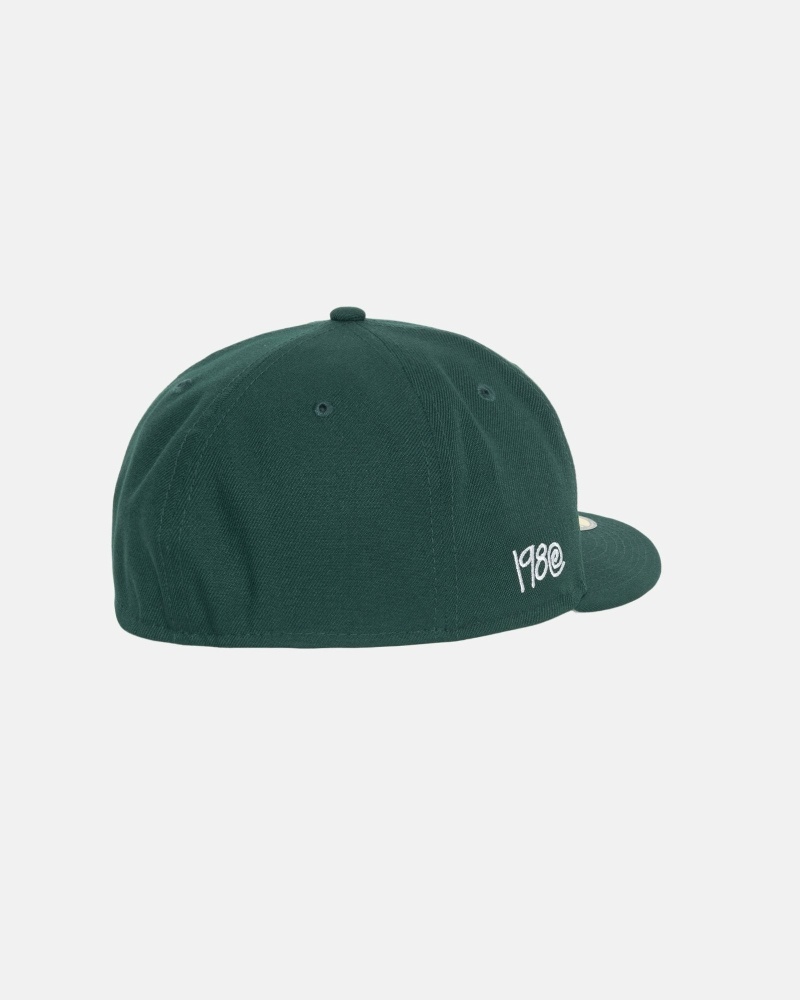 Green Stussy Curly S 59Fifty New Era Men's Caps | USA000430