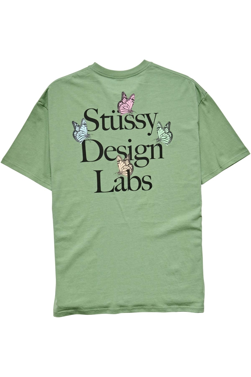 Green Stussy Design Labs SS Men's T Shirts | USA000148