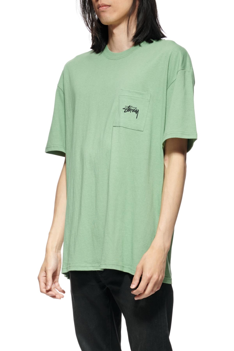 Green Stussy Design Labs SS Men's T Shirts | USA000148