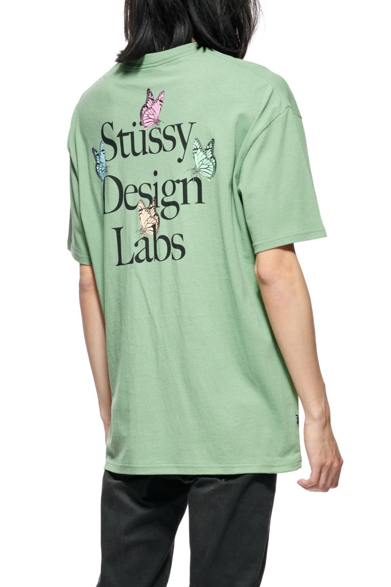 Green Stussy Design Labs SS Men's T Shirts | USA000148