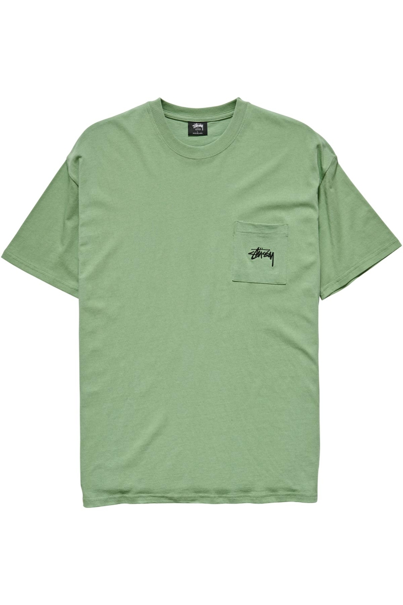 Green Stussy Design Labs SS Men\'s T Shirts | USA000148