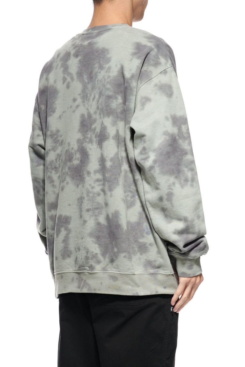 Green Stussy Designs Tie Dye Crew Men's Sweaters | USA000834