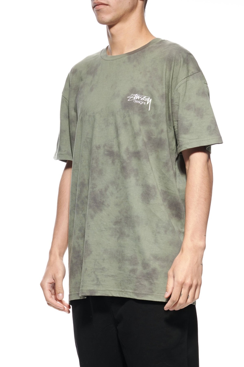 Green Stussy Designs Tie Dye Men's T Shirts | USA000154