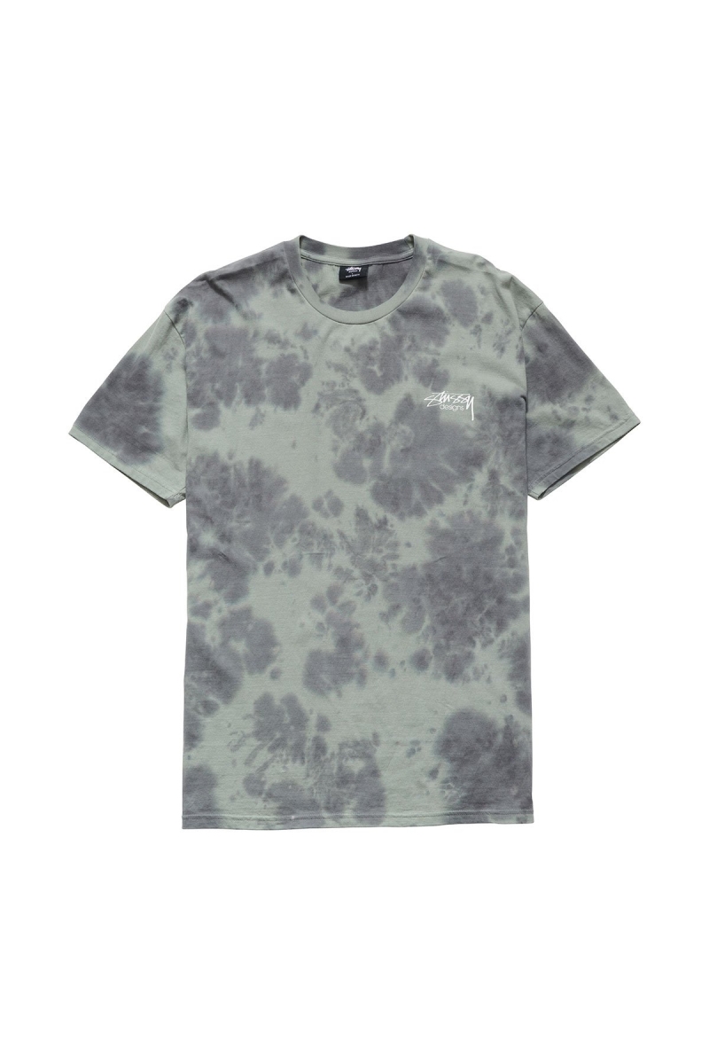 Green Stussy Designs Tie Dye Men\'s T Shirts | USA000154