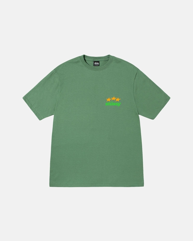 Green Stussy Designs USA Men's T Shirts | USA000157