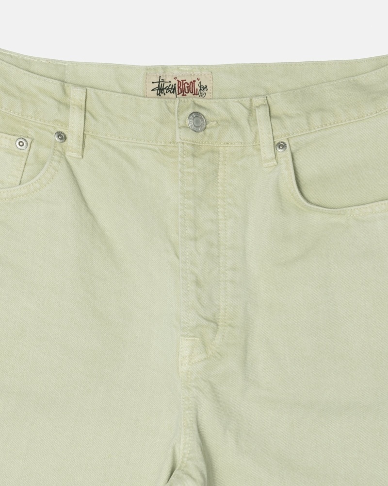 Green Stussy Double Dye Big 'Ol Men's Jeans | USA000520