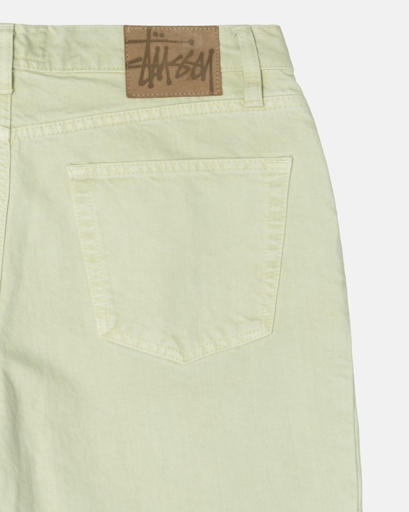 Green Stussy Double Dye Big 'Ol Men's Jeans | USA000520