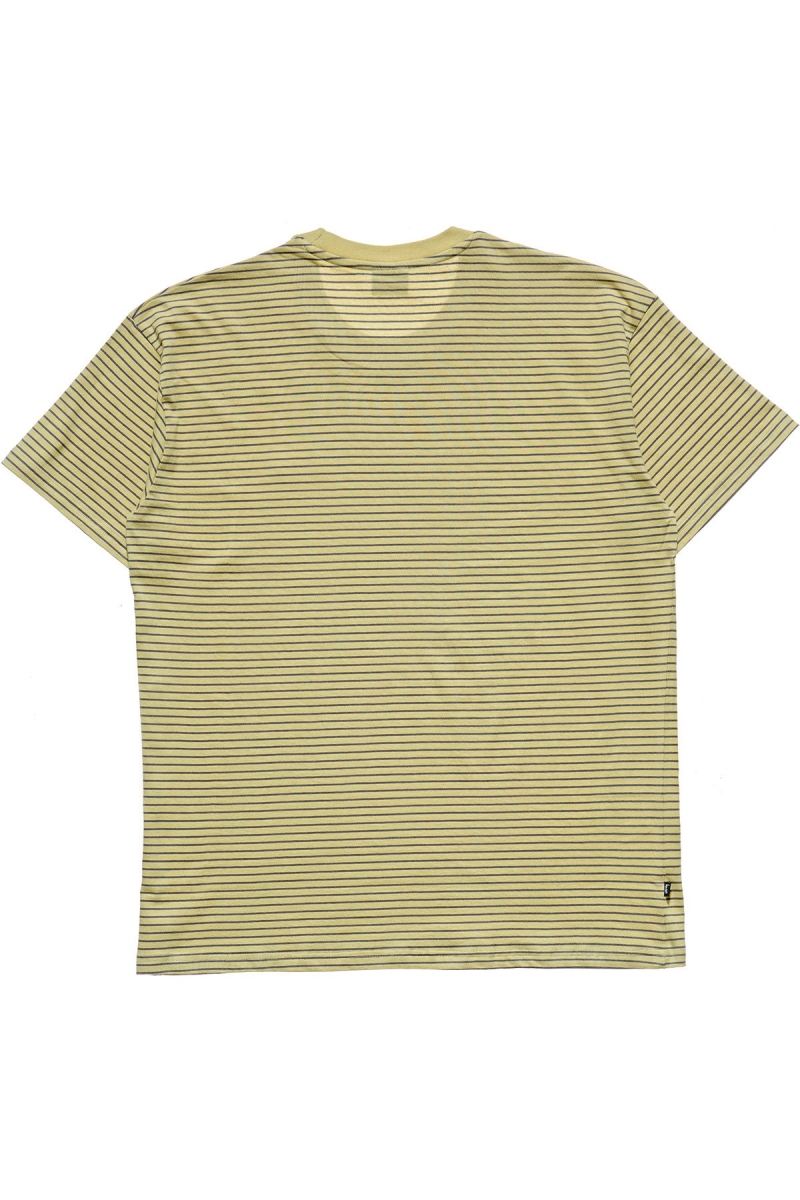 Green Stussy Emerald Stripe SS Men's T Shirts | USA000166