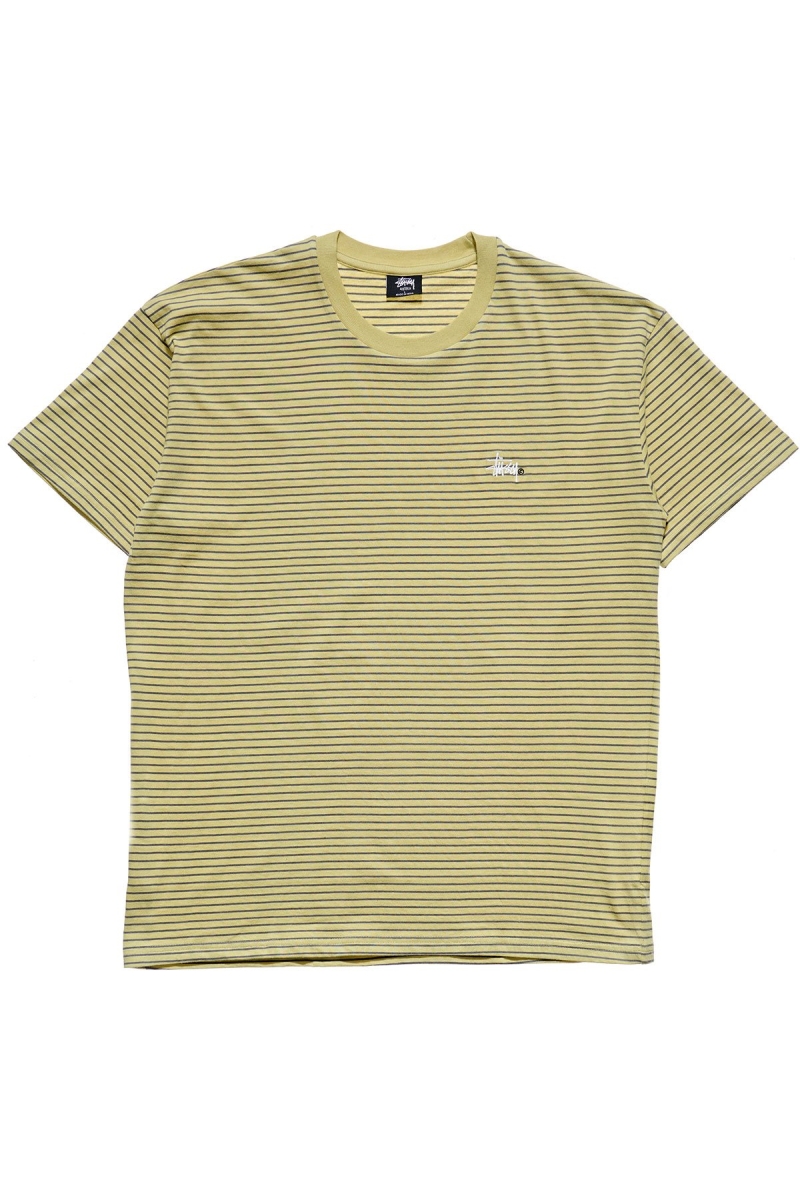 Green Stussy Emerald Stripe SS Men\'s T Shirts | USA000166