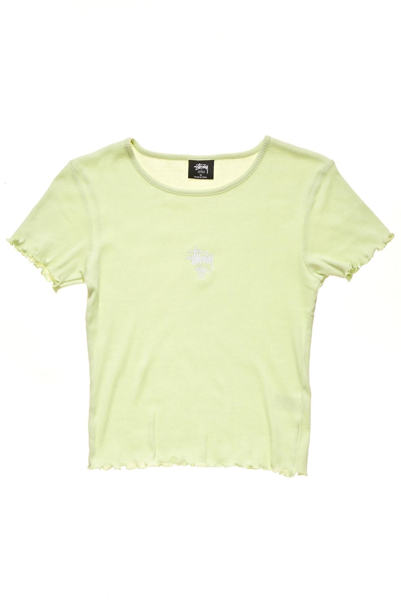 Green Stussy Fairmont Fluted Women\'s T Shirts | USA000168