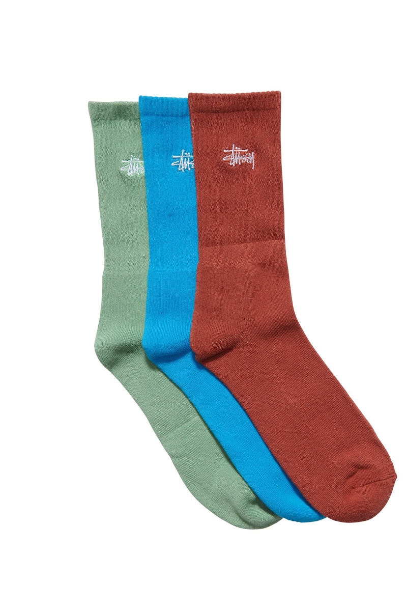 Green Stussy Graffiti (3 Pack) Women\'s Socks | USA000722