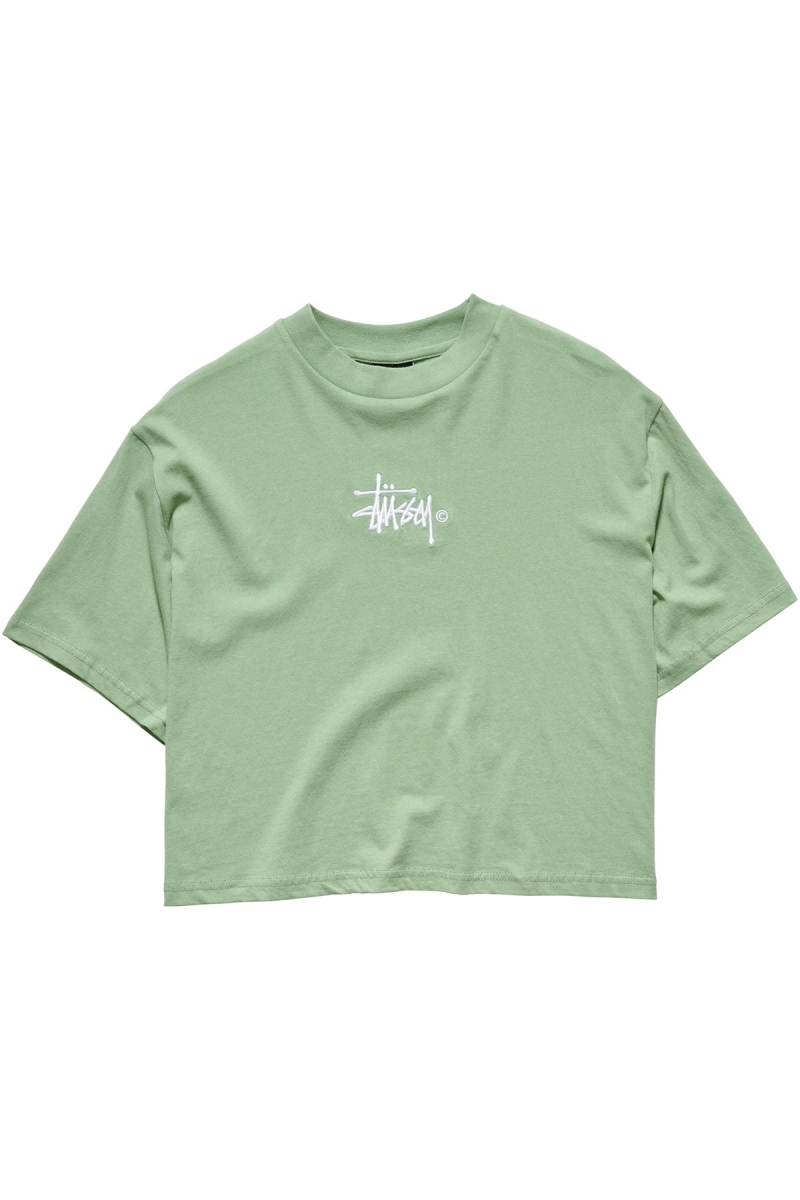 Green Stussy Graffiti Boxy Women\'s T Shirts | USA000175