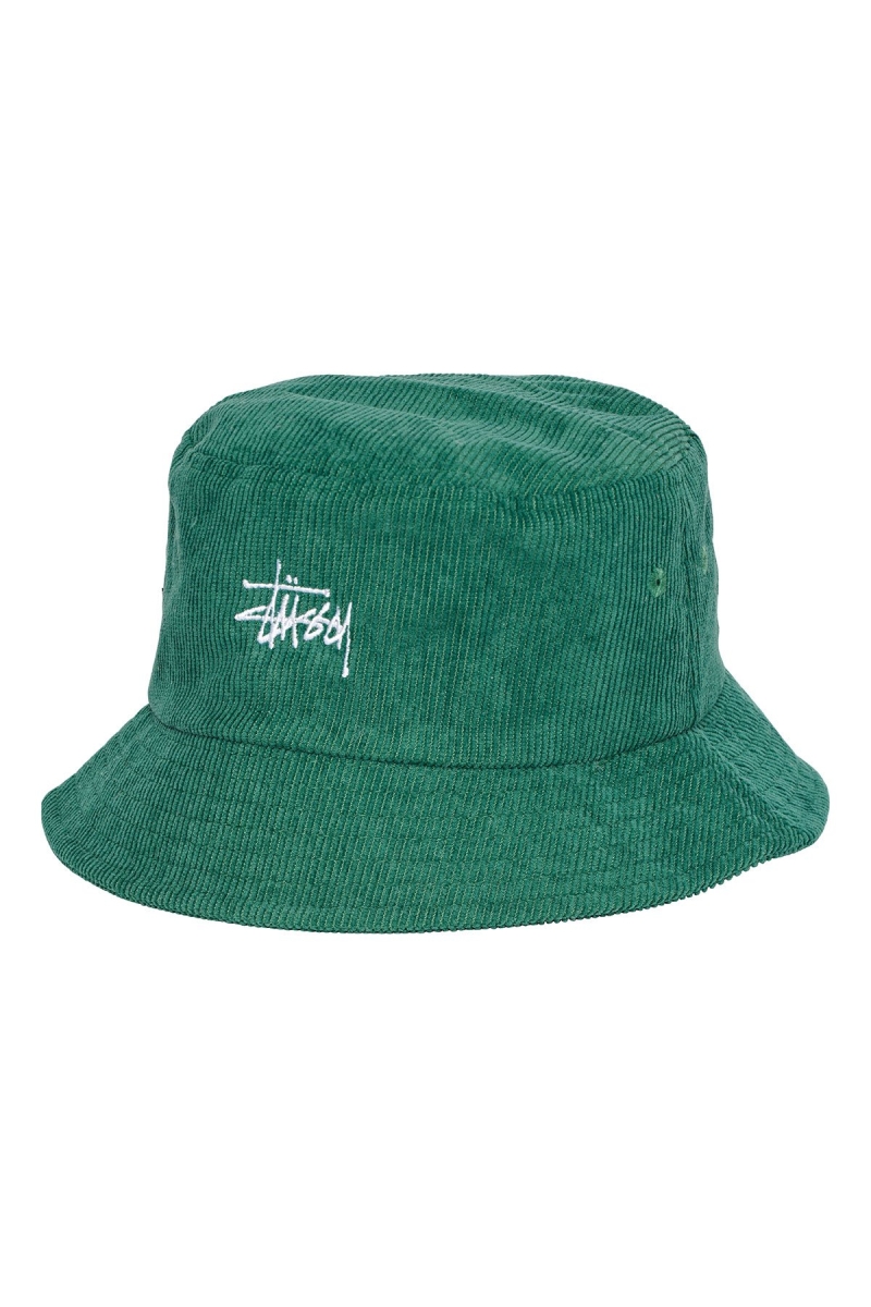 Green Stussy Graffiti Cord Bucket Women\'s Hats | USA000443