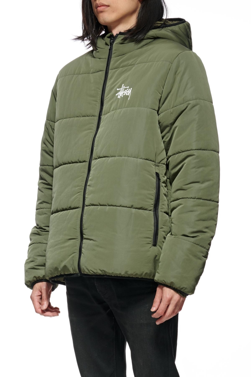 Green Stussy Graffiti Lightweight Puffa Men's Jackets | USA000341