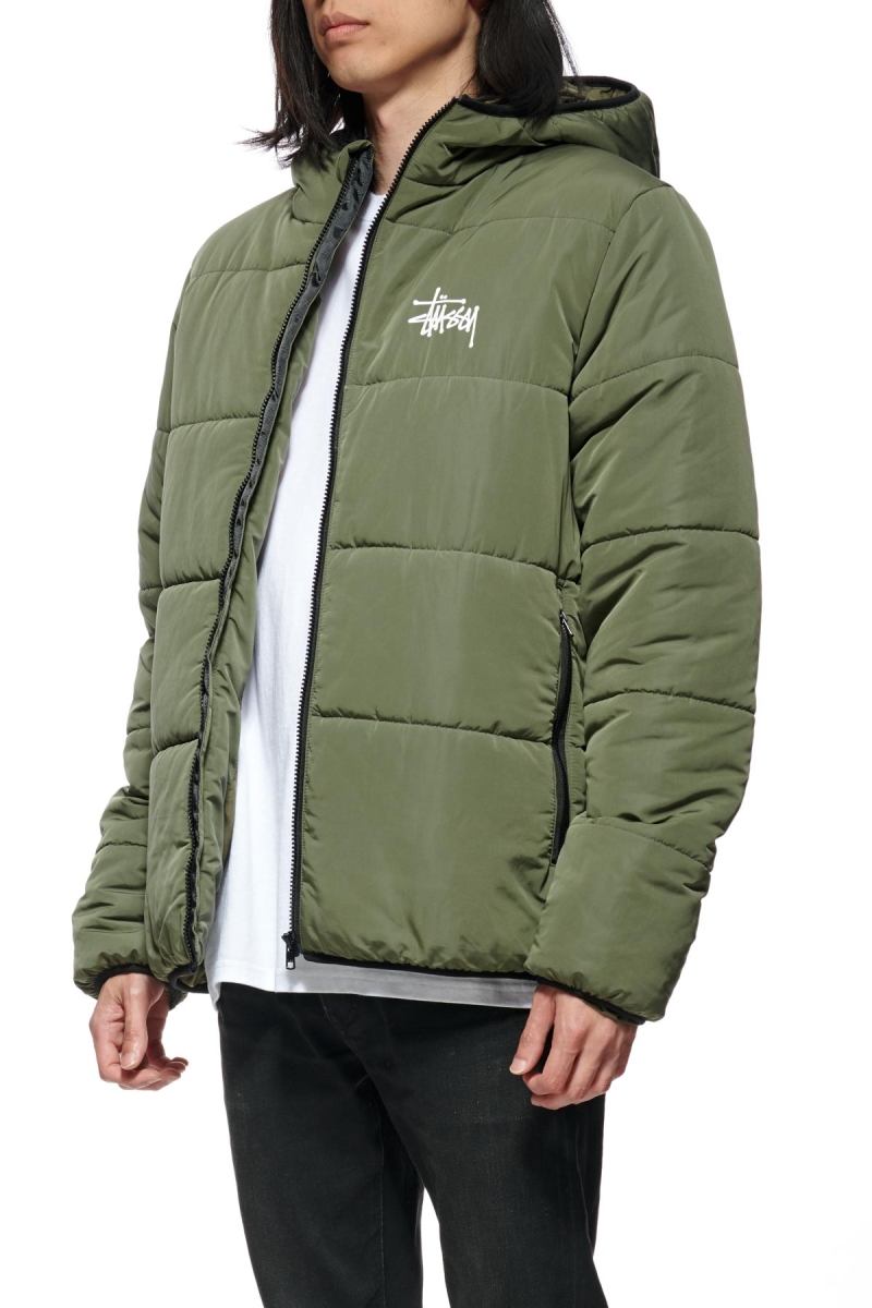 Green Stussy Graffiti Lightweight Puffa Men's Jackets | USA000341