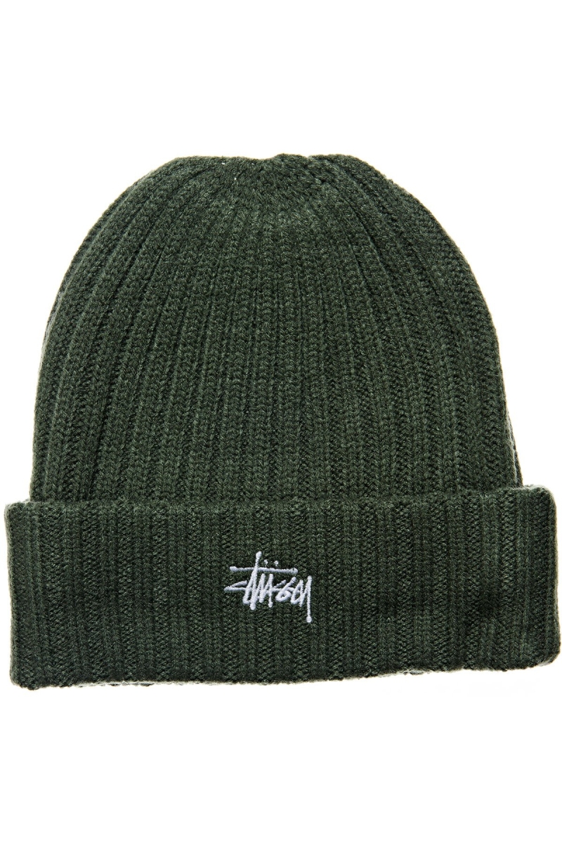 Green Stussy Graffiti Rib Knit Beanie Women\'s Hats | USA000455