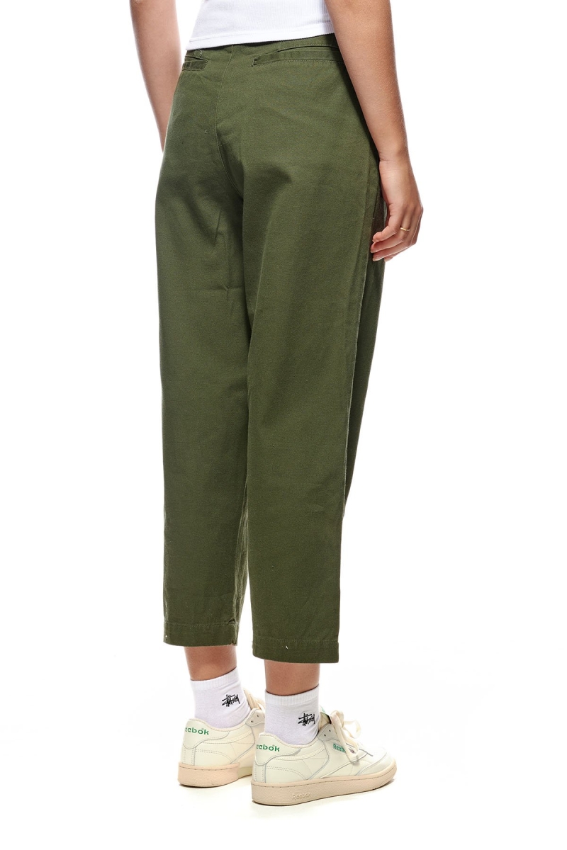 Green Stussy Harlan Cropped Pleat Women's Pants | USA000559