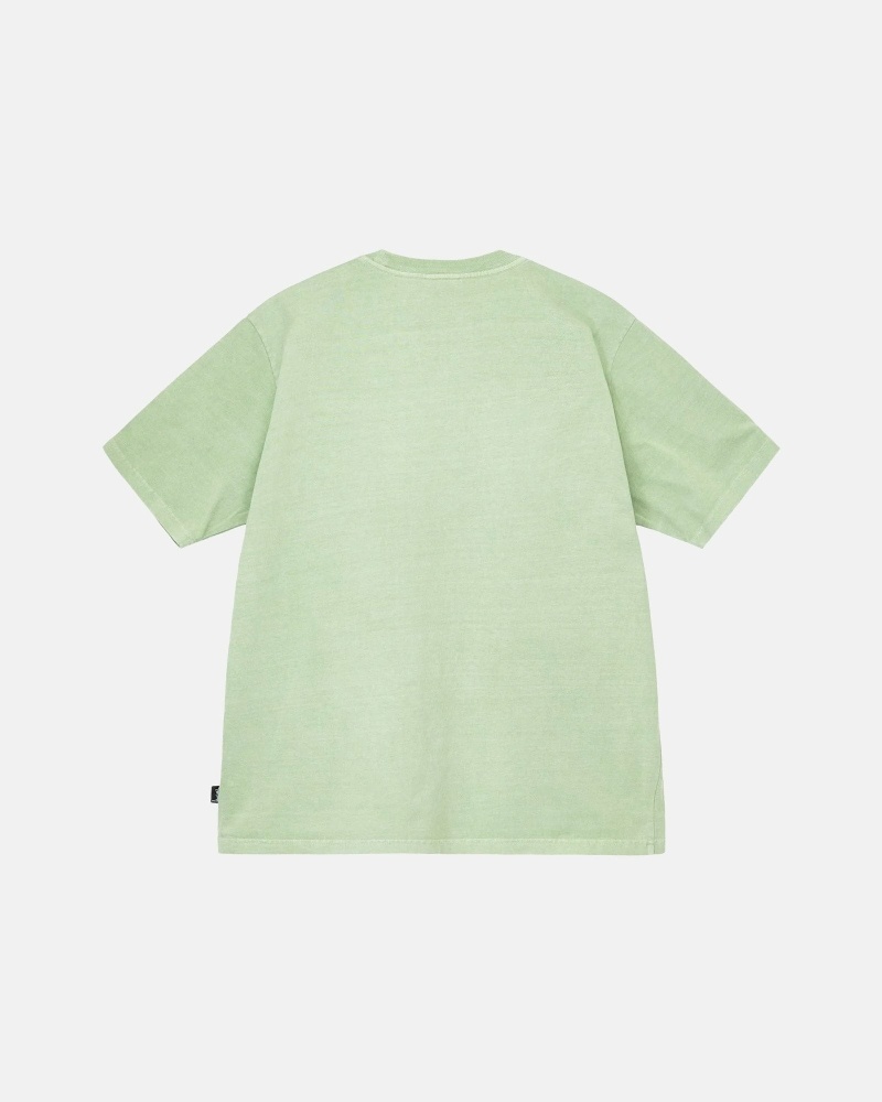 Green Stussy Heavyweight Pigment Dyed Crew Men's T Shirts | USA000194