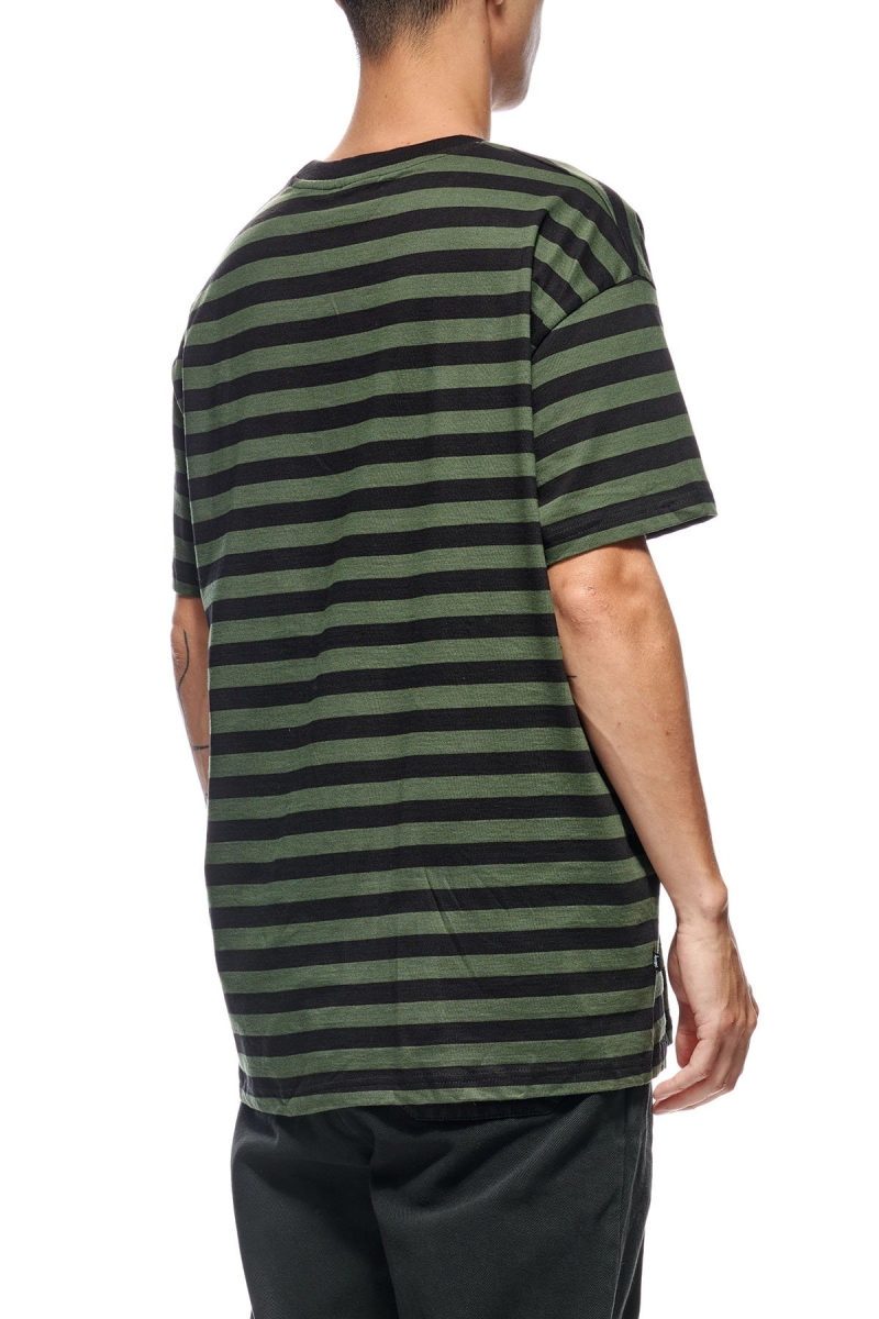 Green Stussy International Stripe SS Men's T Shirts | USA000224