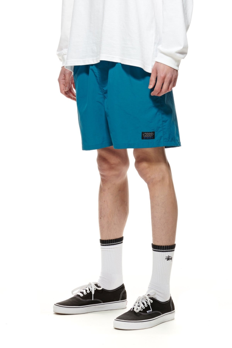 Green Stussy Nylon Big Beach Men's Shorts | USA000651