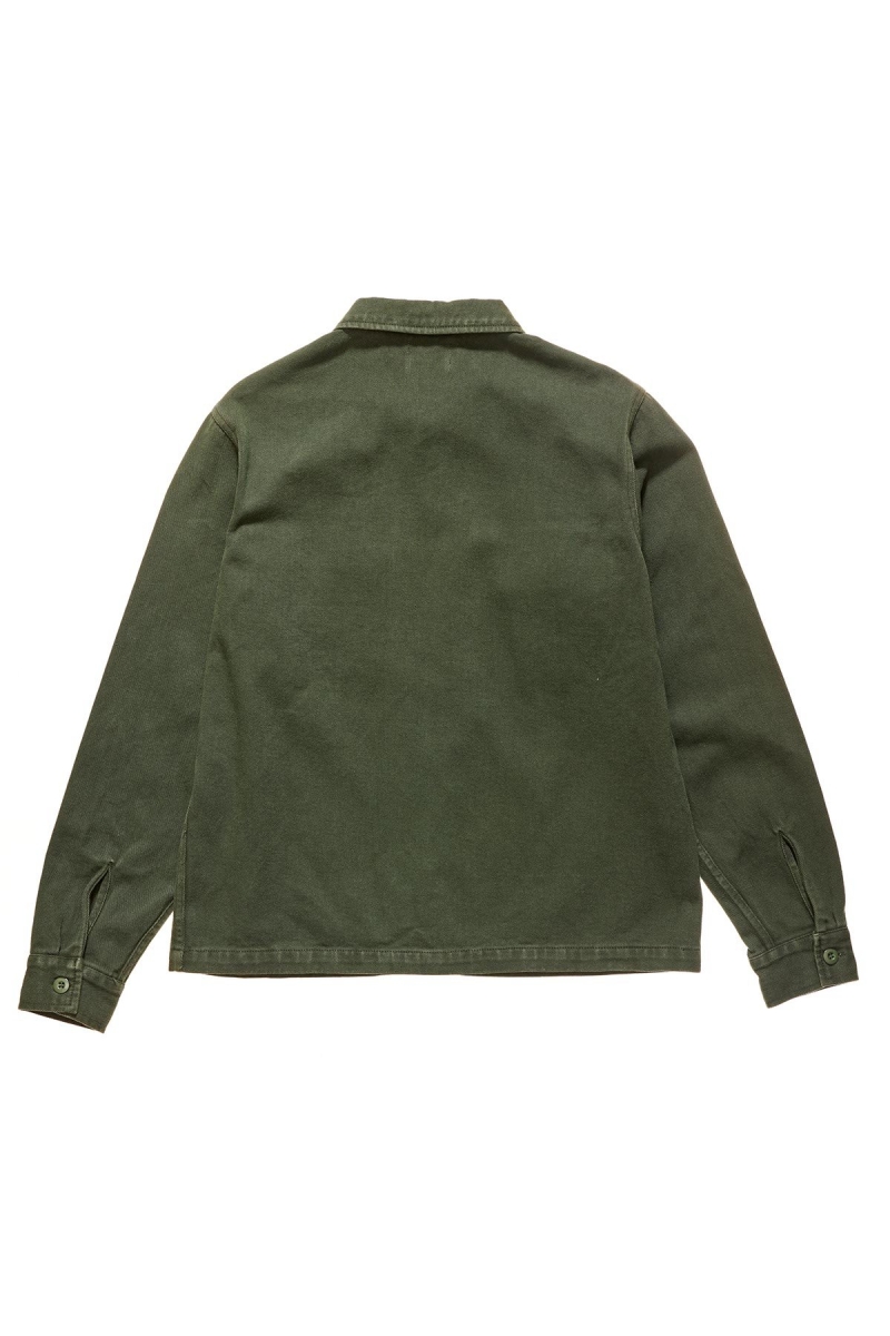 Green Stussy Olly Work Men's Shirts | USA000328