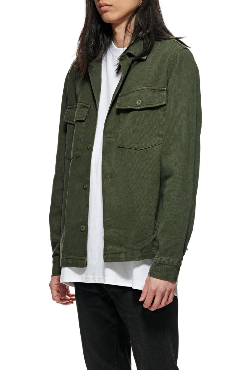 Green Stussy Olly Work Men's Shirts | USA000328