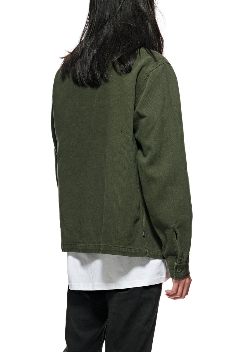 Green Stussy Olly Work Men's Shirts | USA000328